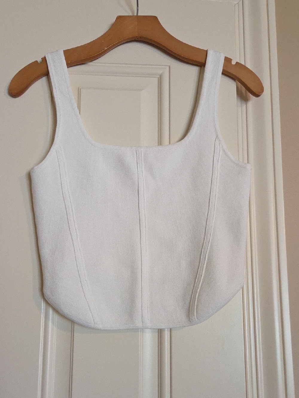 Women's White Square-Neck Tank Top
